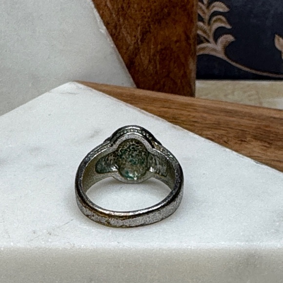 Vintage Estate Black X Silver Toned Men's Ring Size 8.5 Lot D32 - Picture 8 of 13